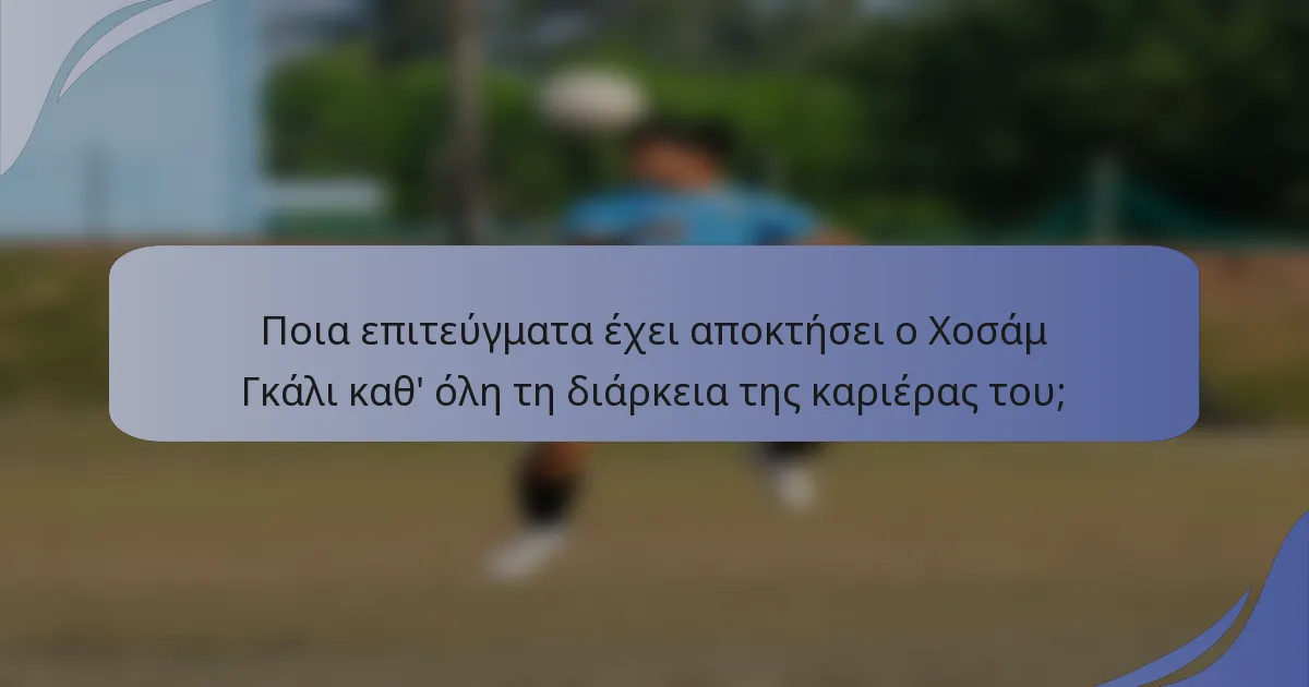 Ποια επιτεύγματα έχει αποκτήσει ο Χοσάμ Γκάλι καθ' όλη τη διάρκεια της καριέρας του;