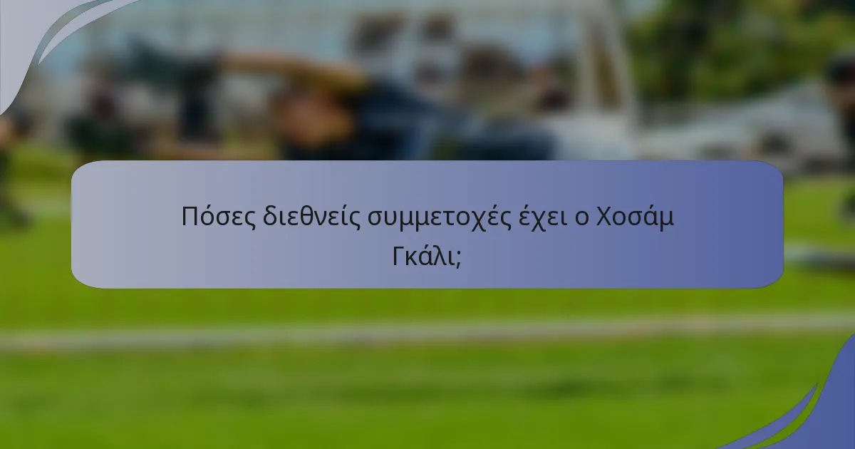 Πόσες διεθνείς συμμετοχές έχει ο Χοσάμ Γκάλι;