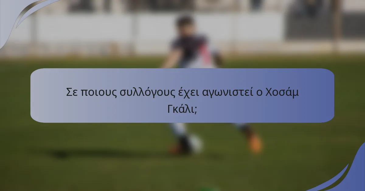 Σε ποιους συλλόγους έχει αγωνιστεί ο Χοσάμ Γκάλι;